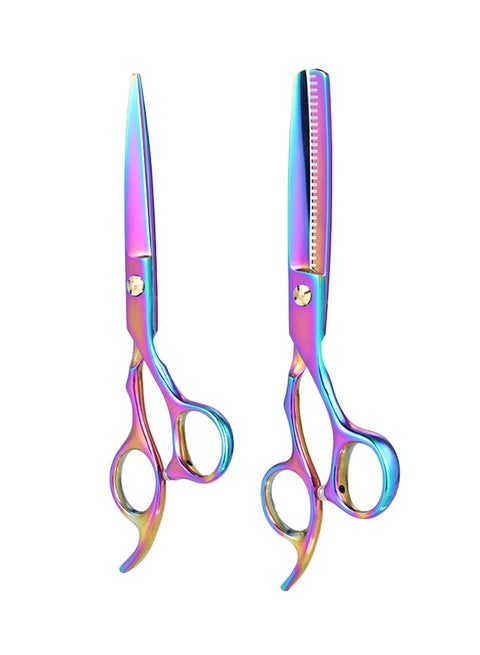 2-Piece Hair Cutting Scissor Set Multicolour 19.00centimeter