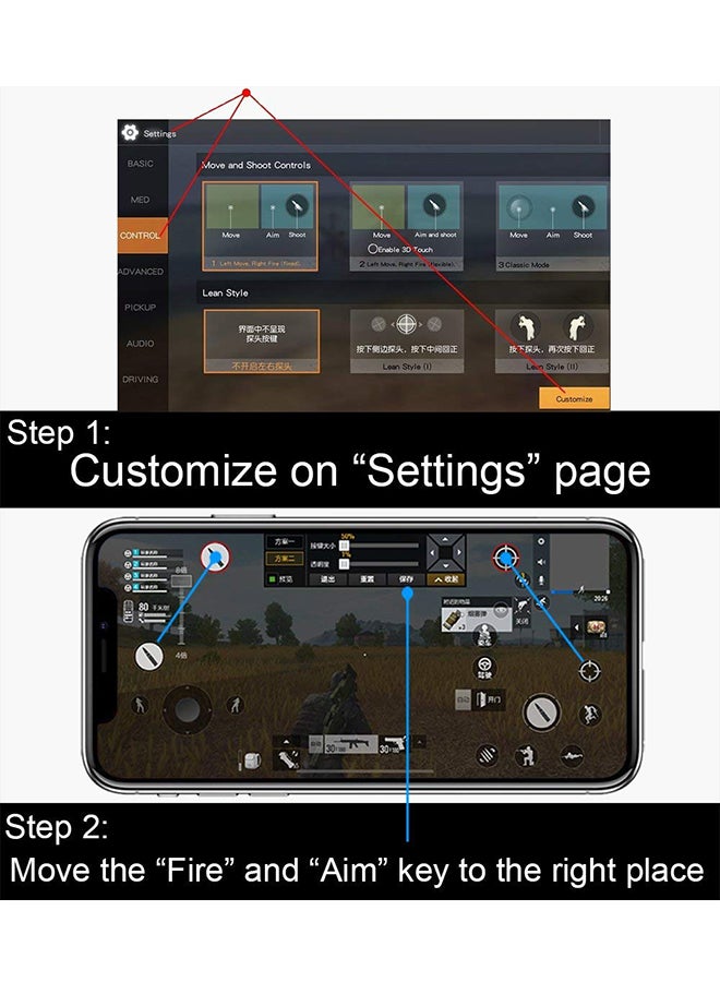 L1/R1 PUBG Smartphones Gaming Trigger - Wireless - Image 4