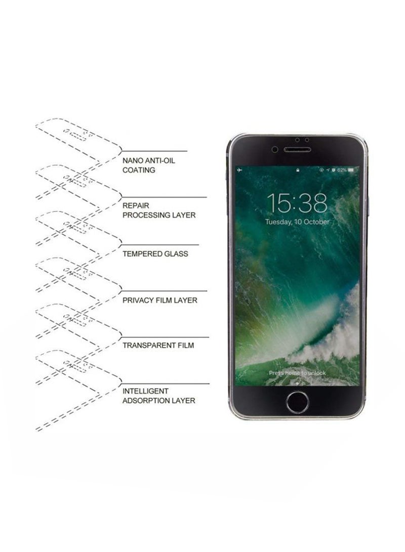 موز لاصقة حماية للشاشة من الزجاج المقوى لهاتف أبل آيفون 6S بلس أسود / شفاف - Image 2