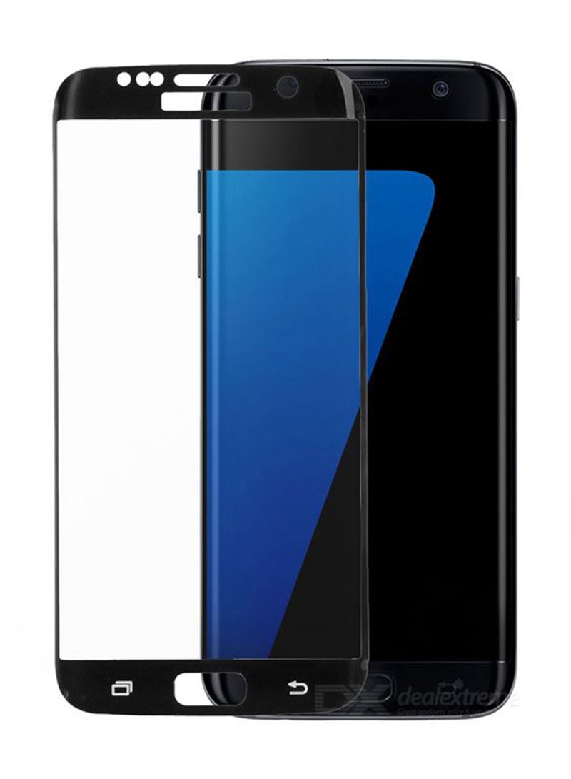 Muzz - Tempered Glass Screen Protector For Samsung Galaxy S7 Edge Black/Clear - Image 1