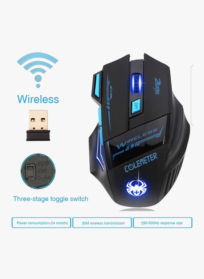 Generic - 7D Wireless Optical Gaming Mouse Black - Image 1
