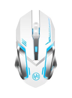 D9 Rechargeable Wireless Gaming Mouse For PC And Laptop White/Blue