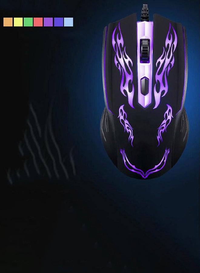 ماوس ألعاب ضوئي سلكي بإضاءة LED أسود/ أصفر - Image 3
