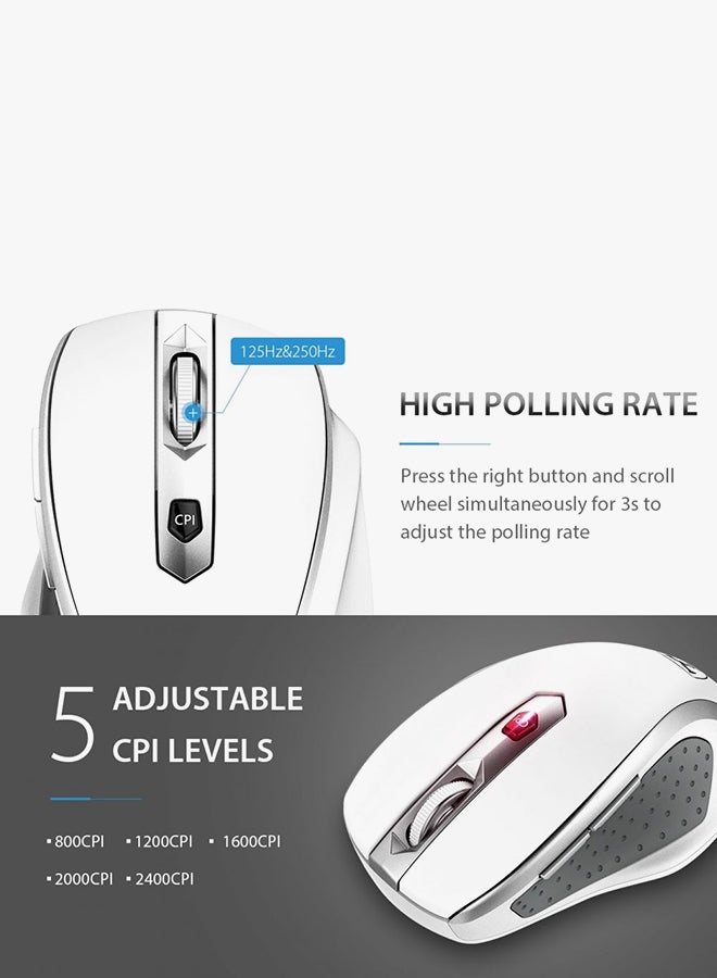VicTsing - MM057 Wireless Mouse For Computer White - Image 1