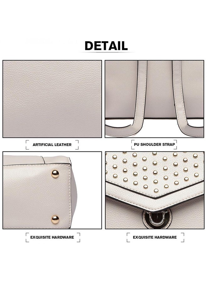 ميس لولو حقيبة ظهر كاجوال بتصميم متين أوف وايت - Image 3