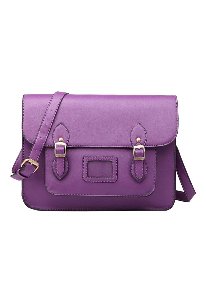 MISS LULU Briefcase Design Crossbody Bag Purple - Image 1