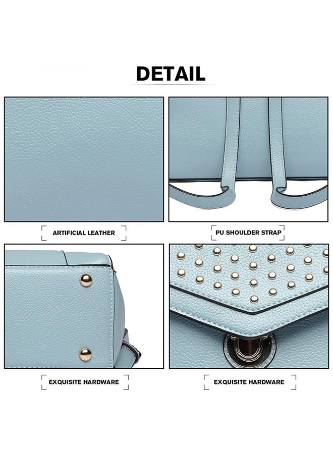 ميس لولو حقيبة ظهر كاجوال بتصميم متين أزرق فاتح - Image 3