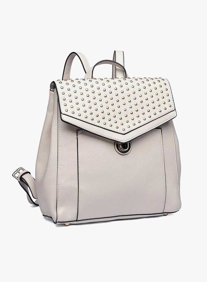 ميس لولو حقيبة ظهر كاجوال بتصميم متين أوف وايت - Image 2