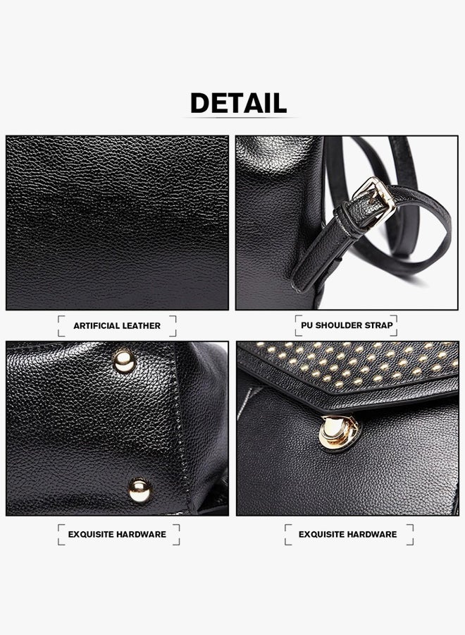 ميس لولو حقيبة ظهر كاجوال بتصميم متين أسود - Image 3