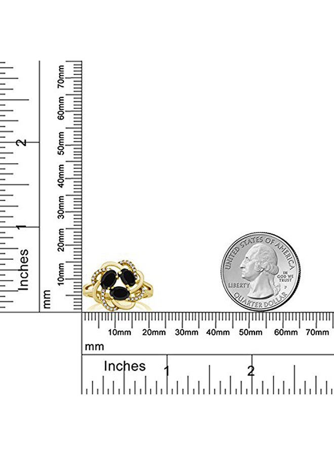 GEM STONE KING 18 Karat Gold Plated Silver Ring With Multiple Gem Stones - Image 3