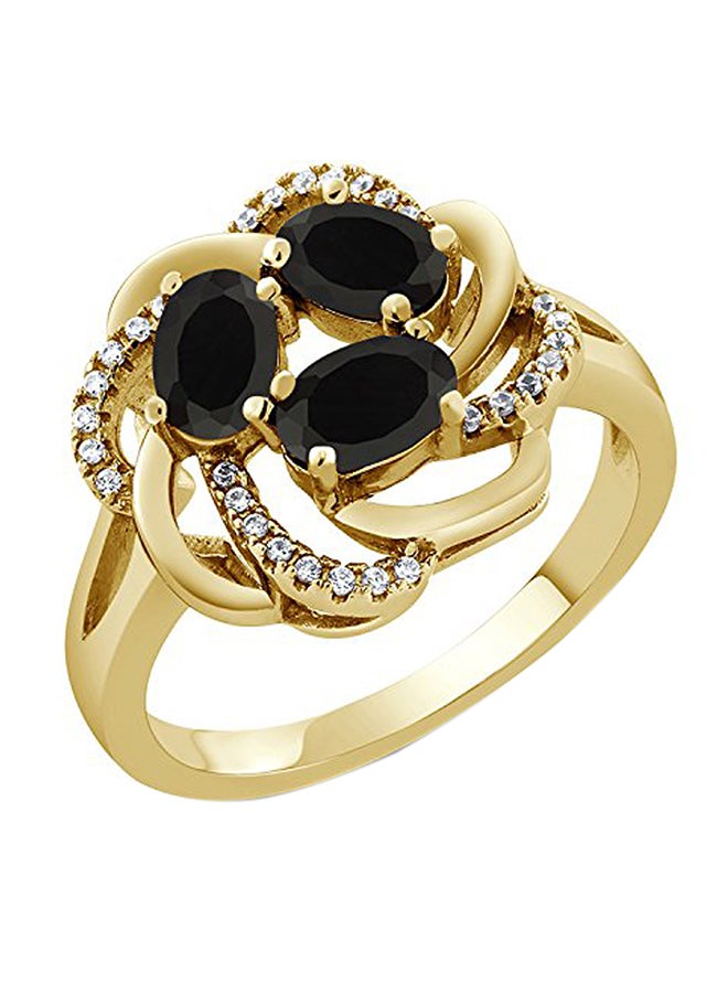 GEM STONE KING 18 Karat Gold Plated Silver Ring With Multiple Gem Stones - Image 1