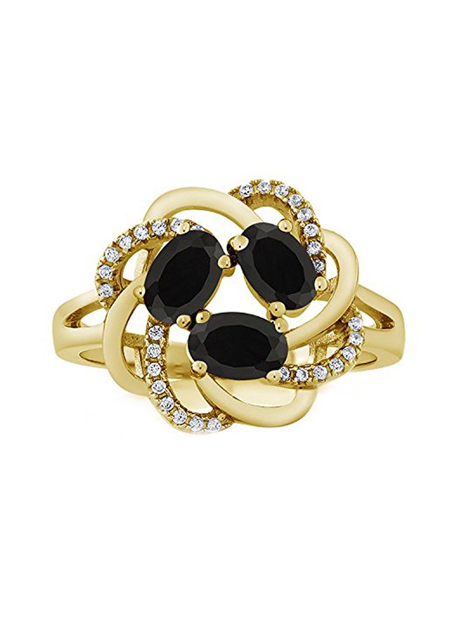 GEM STONE KING 18 Karat Gold Plated Silver Ring With Multiple Gem Stones - Image 2