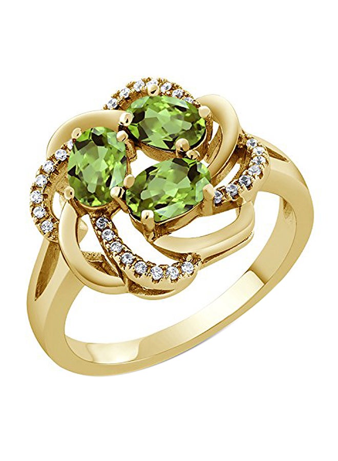 GEM STONE KING 18 Karat Gold Plated Silver Ring With Multiple Gem Stones - Image 1