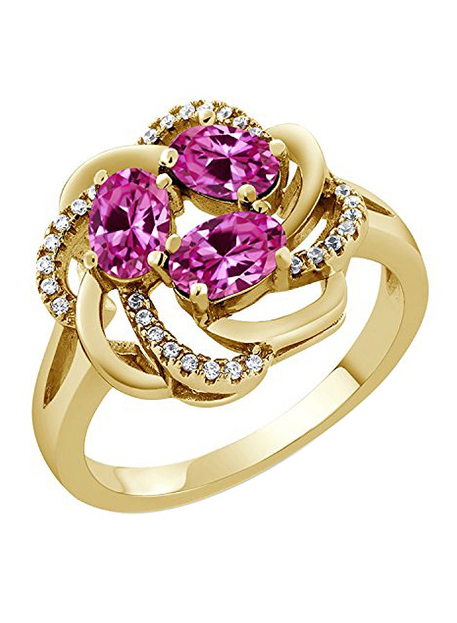 GEM STONE KING 18 Karat Gold Plated Silver Ring With Multiple Gem Stones - Image 1