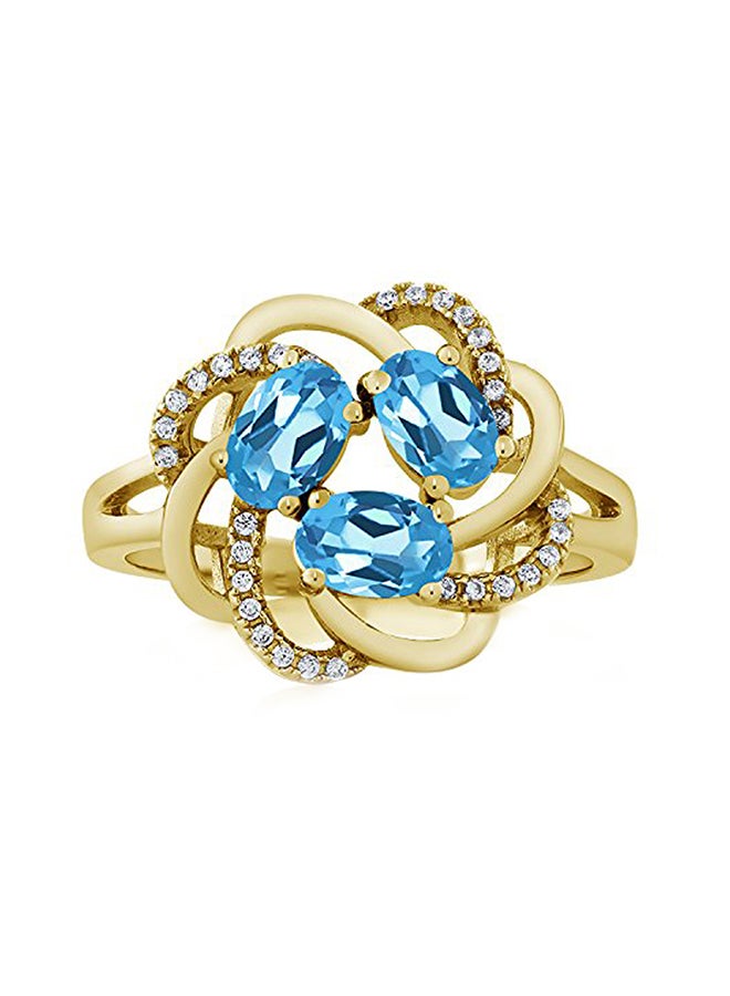 GEM STONE KING 18 Karat Gold Plated Silver Ring With Multiple Gem Stones - Image 2