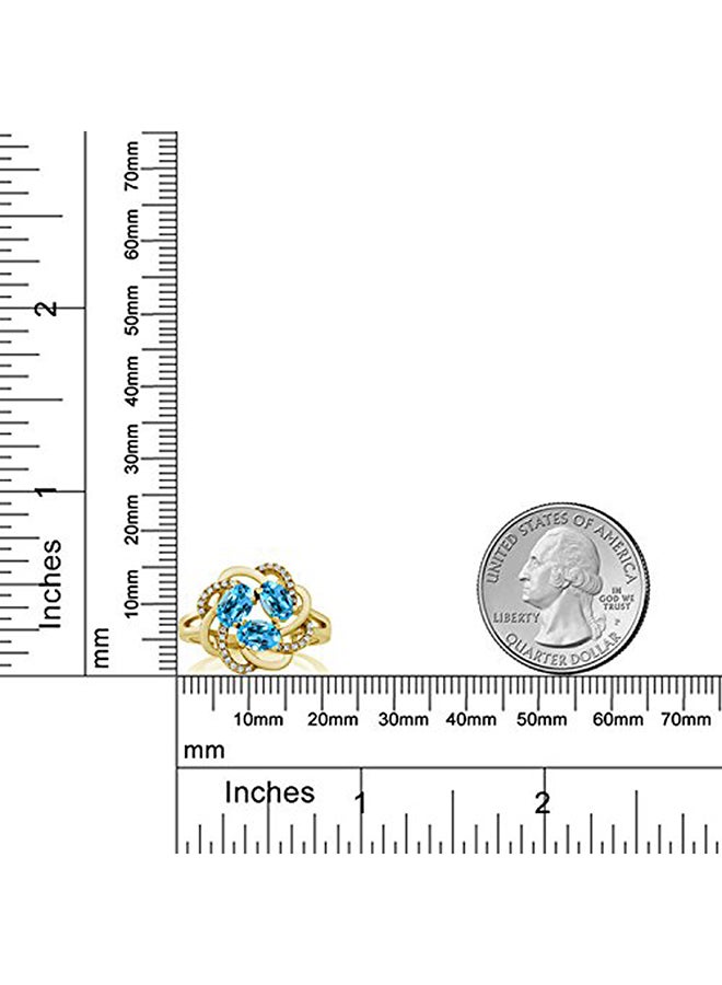 GEM STONE KING 18 Karat Gold Plated Silver Ring With Multiple Gem Stones - Image 3