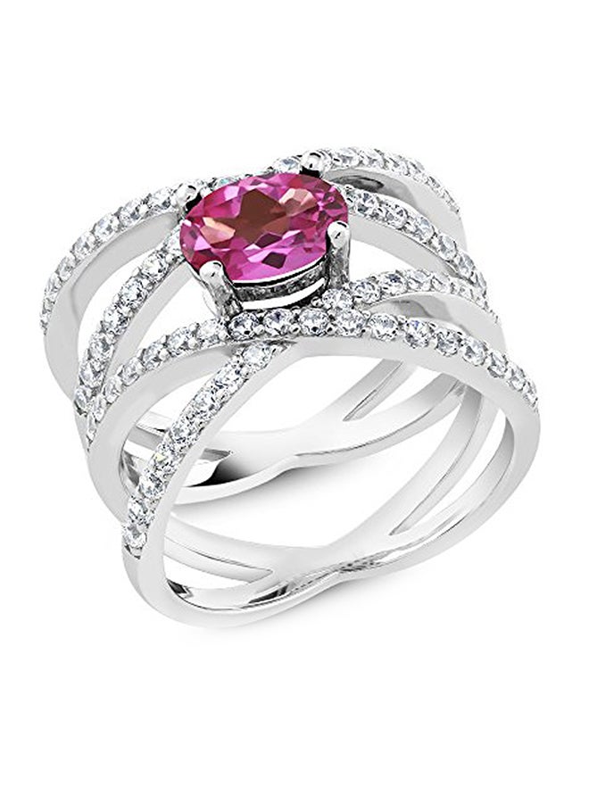 جم ستون كينج خاتم انيق من الفضة الإسترليني مزين بأحجار كريمة منوعة - Image 2