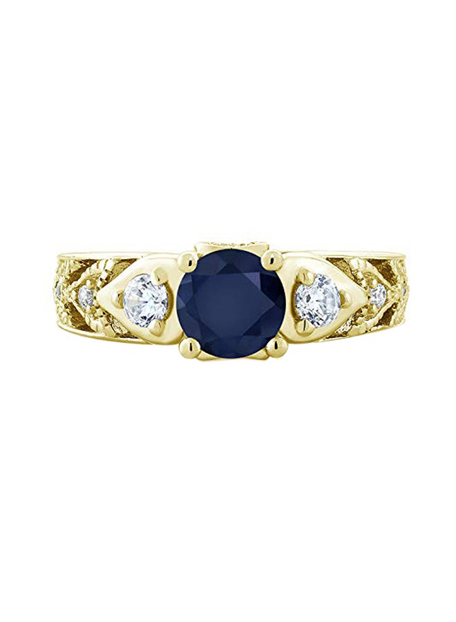 GEM STONE KING 18 Karat Gold Plated Silver Ring With Multiple Gem Stones  - Image 2