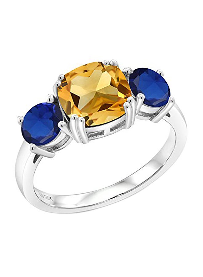 جم ستون كينج خاتم انيق من الفضة الإسترليني مزين بأحجار كريمة منوعة - Image 1