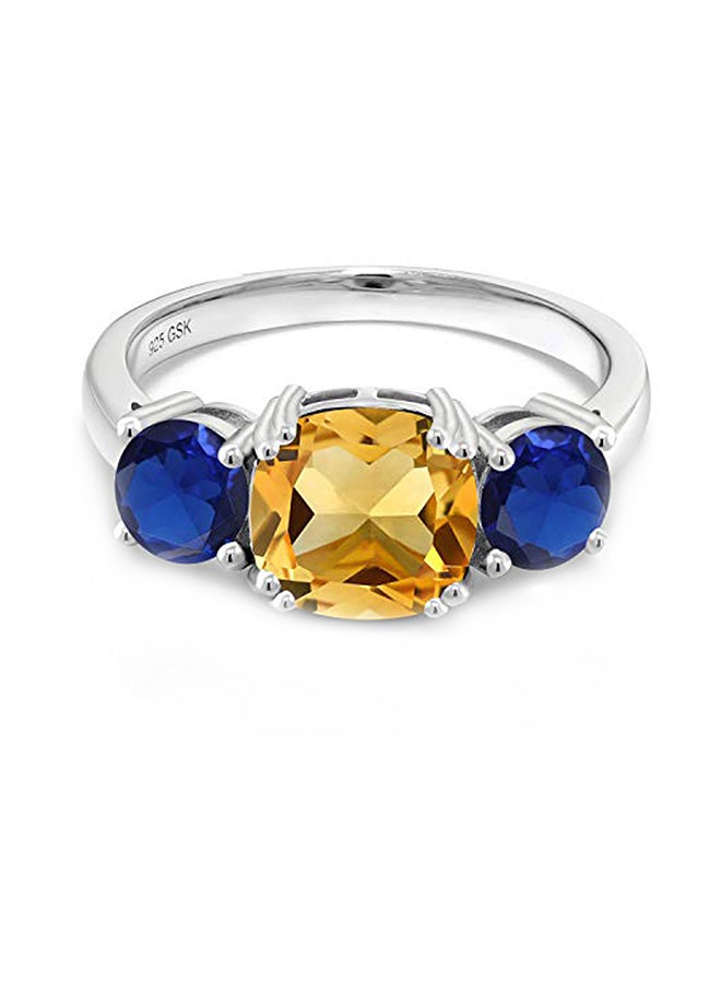 جم ستون كينج خاتم انيق من الفضة الإسترليني مزين بأحجار كريمة منوعة - Image 2