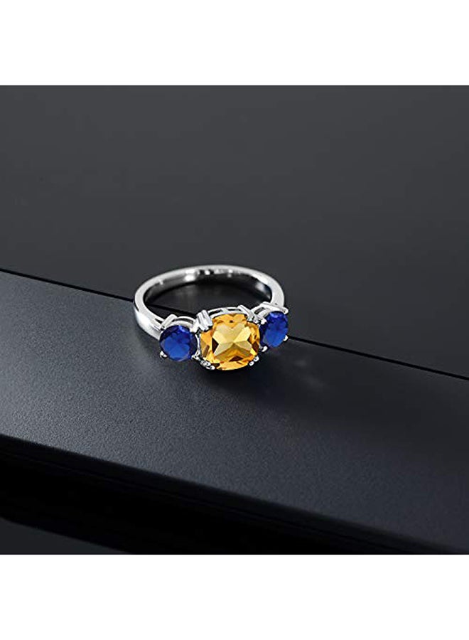 جم ستون كينج خاتم انيق من الفضة الإسترليني مزين بأحجار كريمة منوعة - Image 3