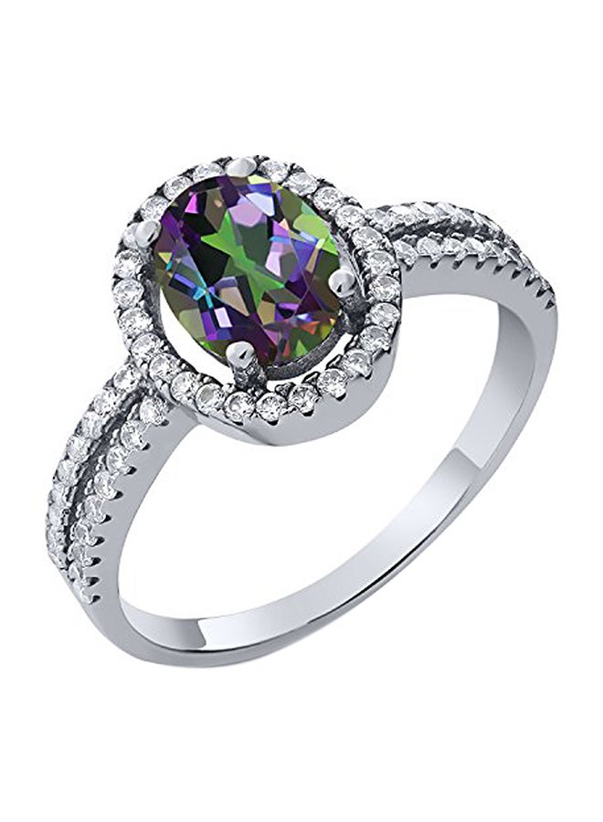 جم ستون كينج خاتم انيق من الفضة الإسترليني مزين بأحجار كريمة منوعة - Image 1