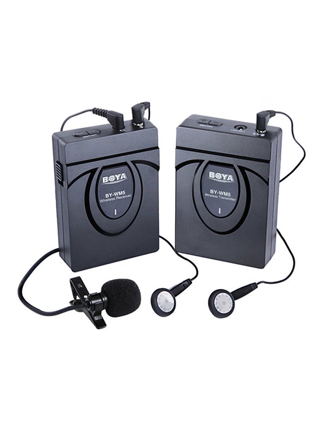BOYA - Wireless Lavalier Microphone For DSLR Camera BY-WM5 Black - Image 1