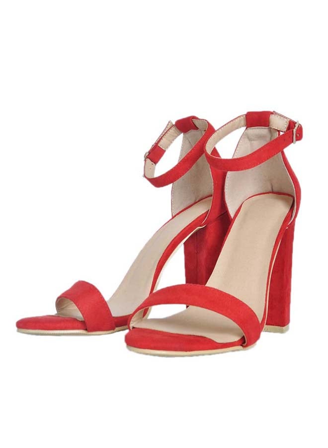 GFM Leather Buckle Closure Casual Sandals Red  - Image 3