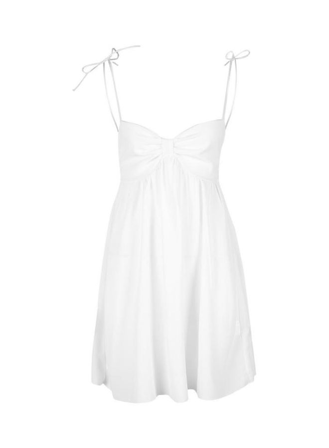 Sharpdo Sweetheart Neck Knotted Strap Dress White  - Image 1