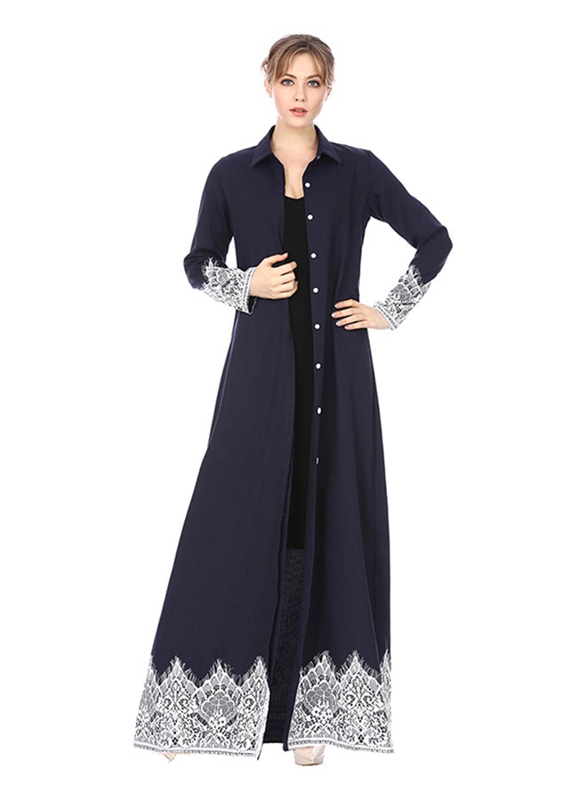 Sharpdo Elegant Long Sleeve Dress Navy Blue  - Image 1