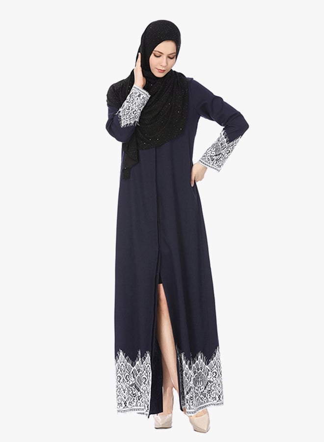 Sharpdo Elegant Long Sleeve Dress Navy Blue  - Image 3