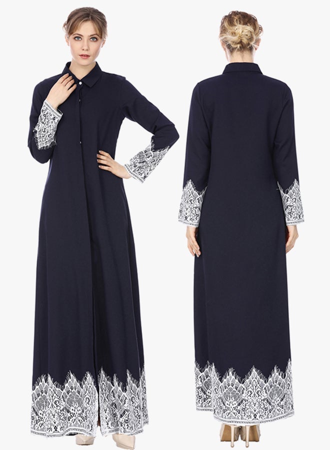 Sharpdo Elegant Long Sleeve Dress Navy Blue  - Image 5