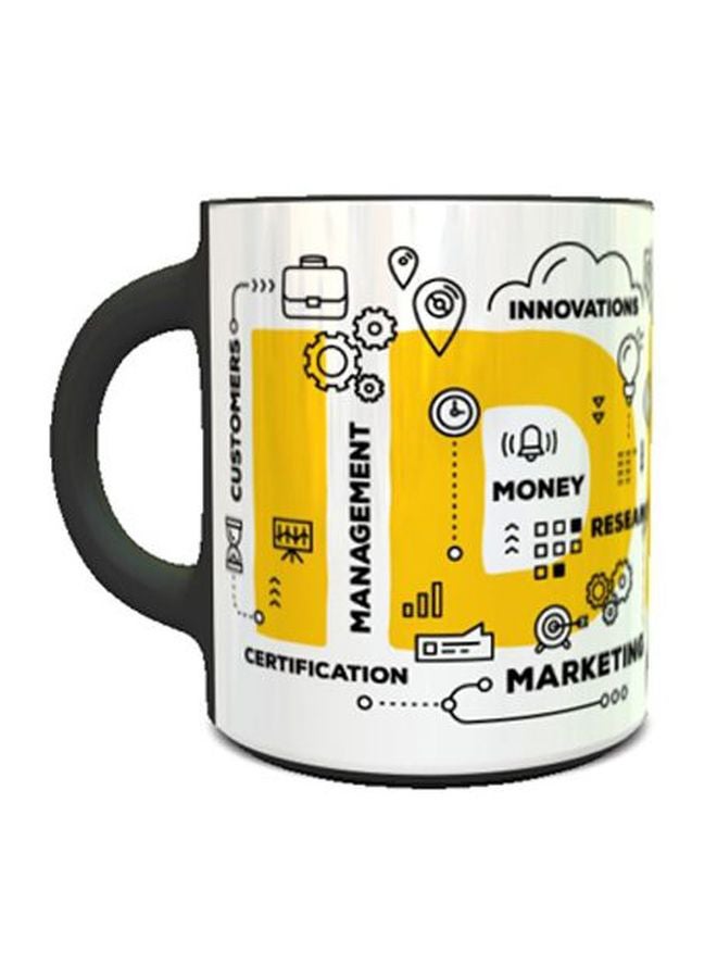 إمبريس مج قهوة رائع بطبعة تعبر عن تصور مفاهيم العمل أبيض/أسود/أصفر
