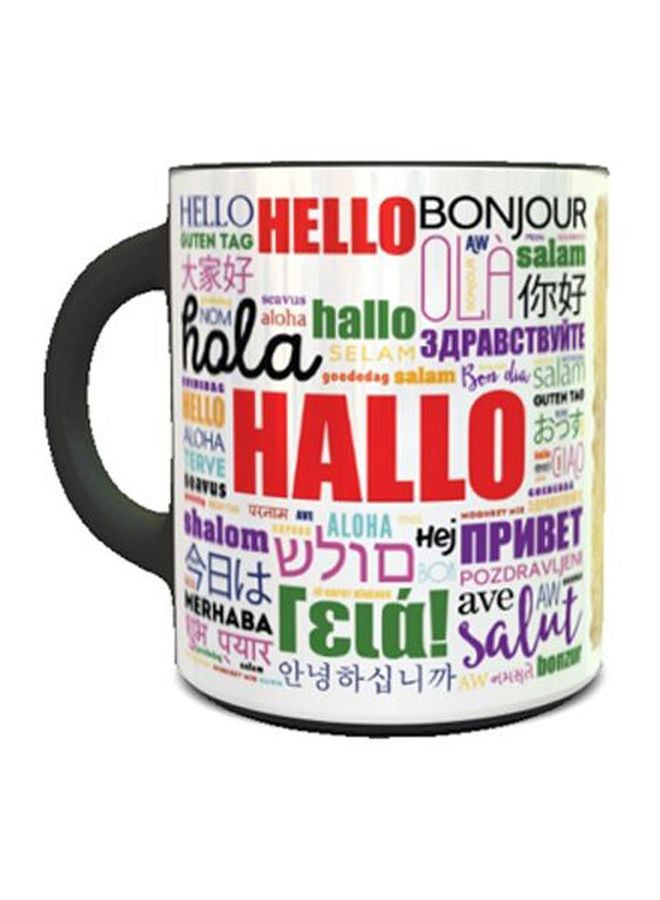 إمبريس قدح قهوة بطباعة كلمة "Hello" أبيض/أحمر/أرجواني