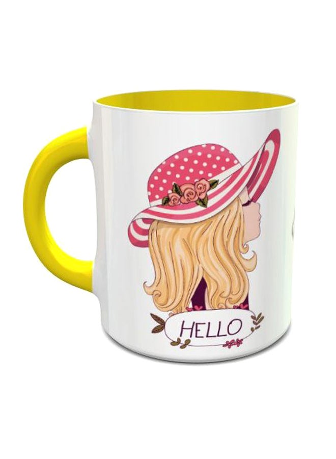 Impress Hello Sweety Printed Coffee Mug White/Yellow/Pink