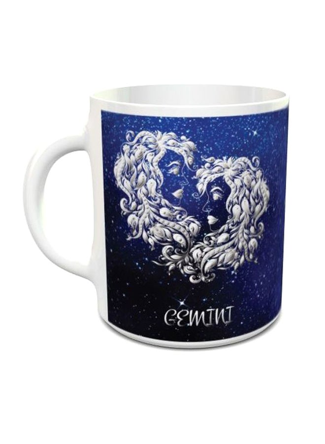 Gemini Printed Coffee Mug Blue/White