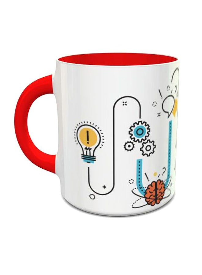 إمبريس قدح قهوة مطبوع برسمة تعبر عن فكرة النجاح أبيض/أزرق/أحمر