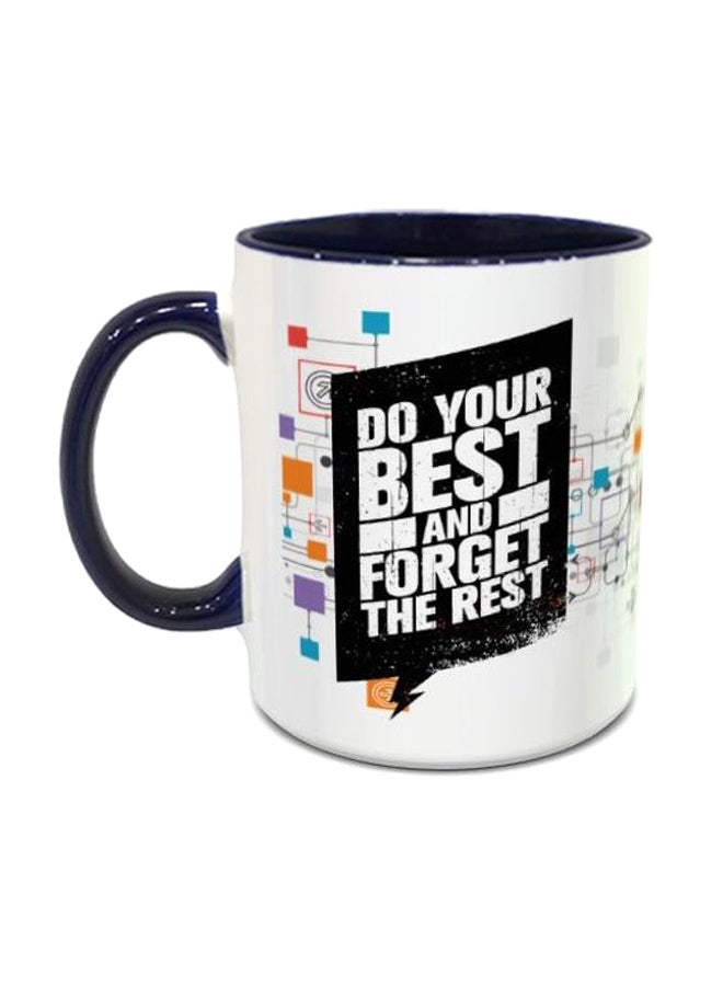 إمبريس مج قهوة مطبوع بعبارة "Do Your Best" أبيض/أسود/برتقالي