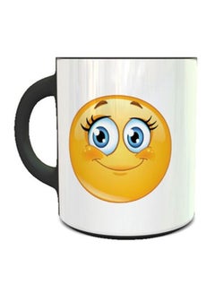 Impress Cute Smiley Printed Coffee Mug White/Black/Yellow 
