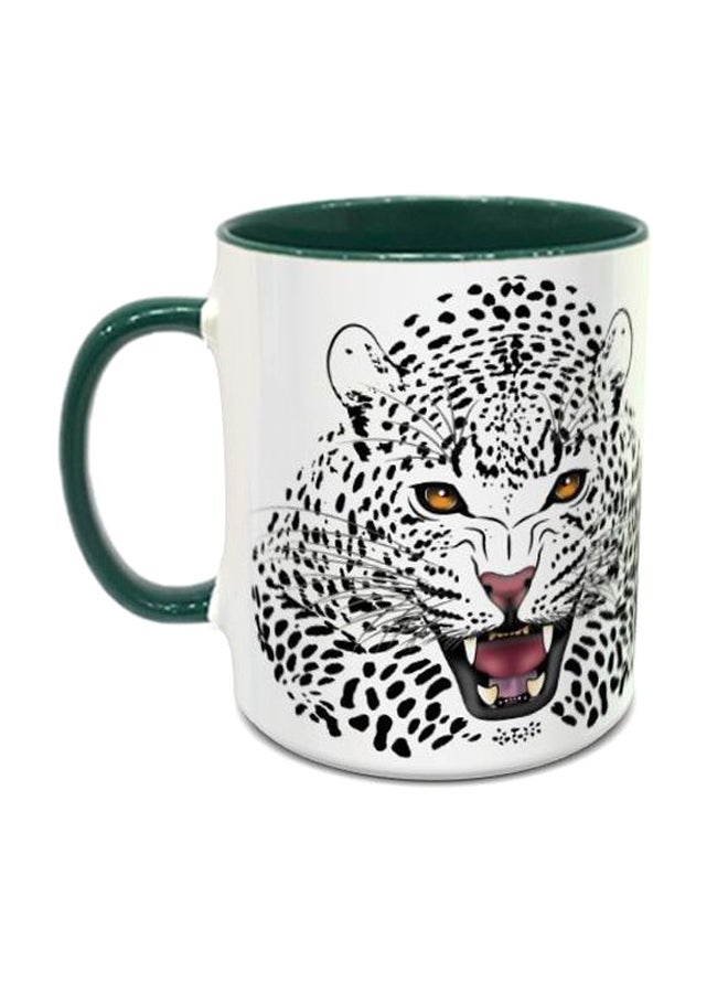 إمبريس كوب قهوة بتصميم على شكل فهد أبيض/أسود/أخضر