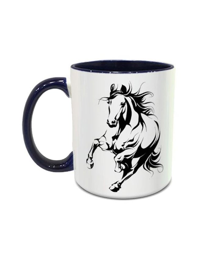 Impress Horse Printed Coffee Mug White/Black