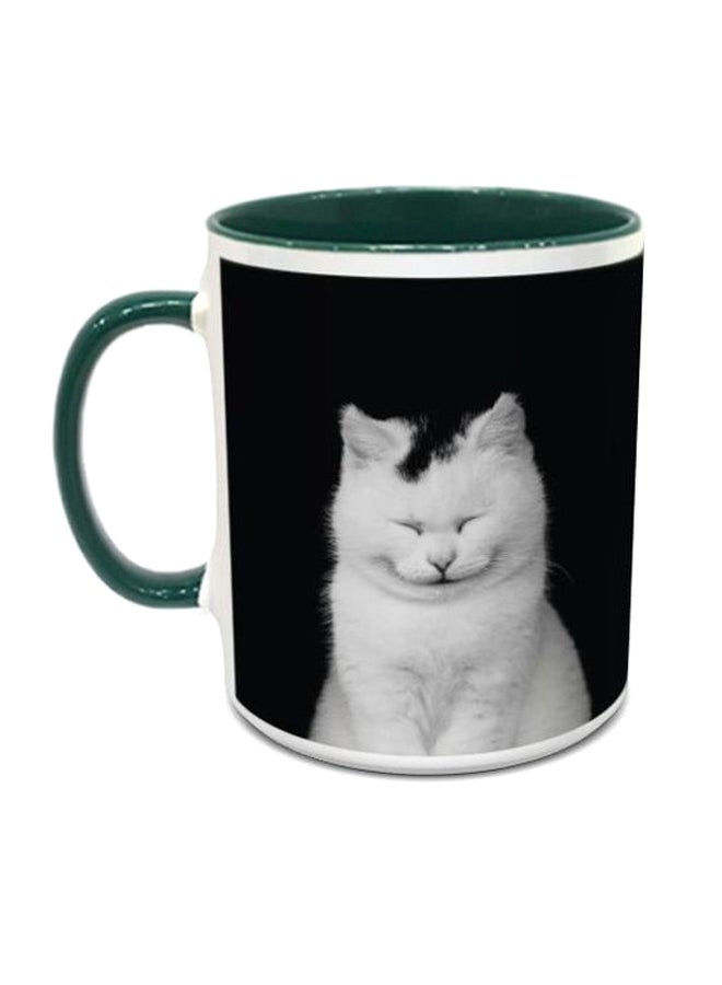 إمبريس قدح قهوة مطبوع عليه قطة أسود/ أبيض/ أخضر