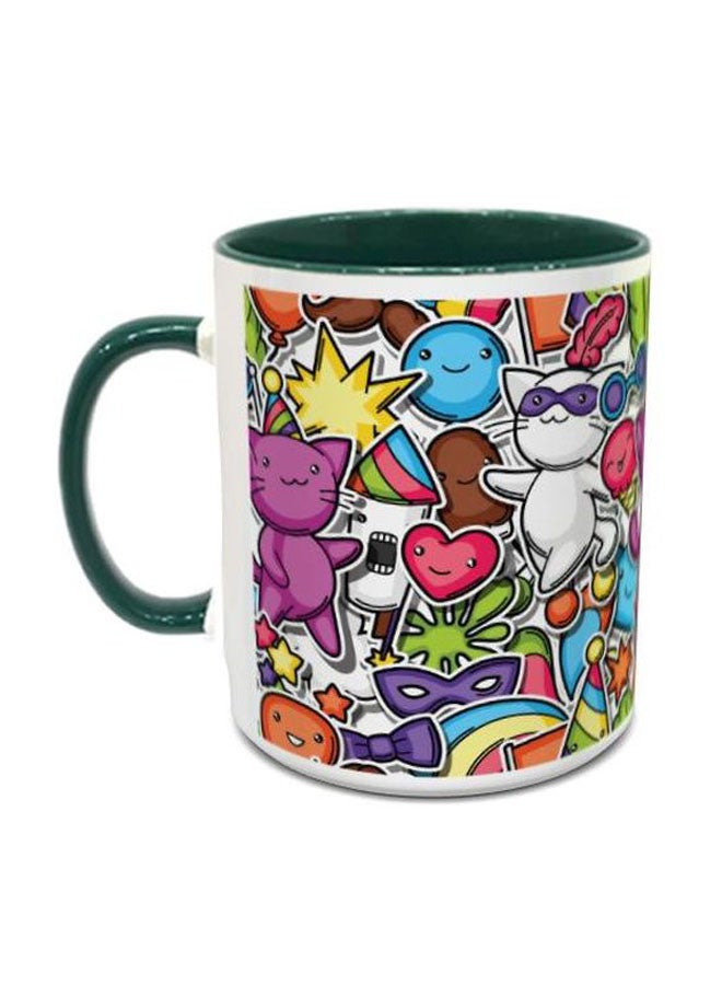 إمبريس كوب قهوة بطبعة حفلة كرنفال أخضر/أبيض/ أزرق