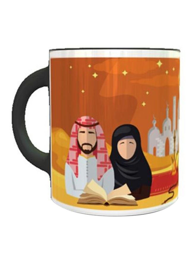 Impress Arabic Cultural Printed Magic Coffee Mug Orange/Yellow/Black