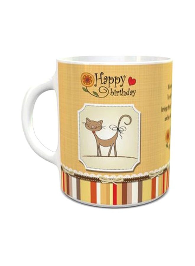 Happy Birthday Design 1001 Coffee Mug Beige/White/Red
