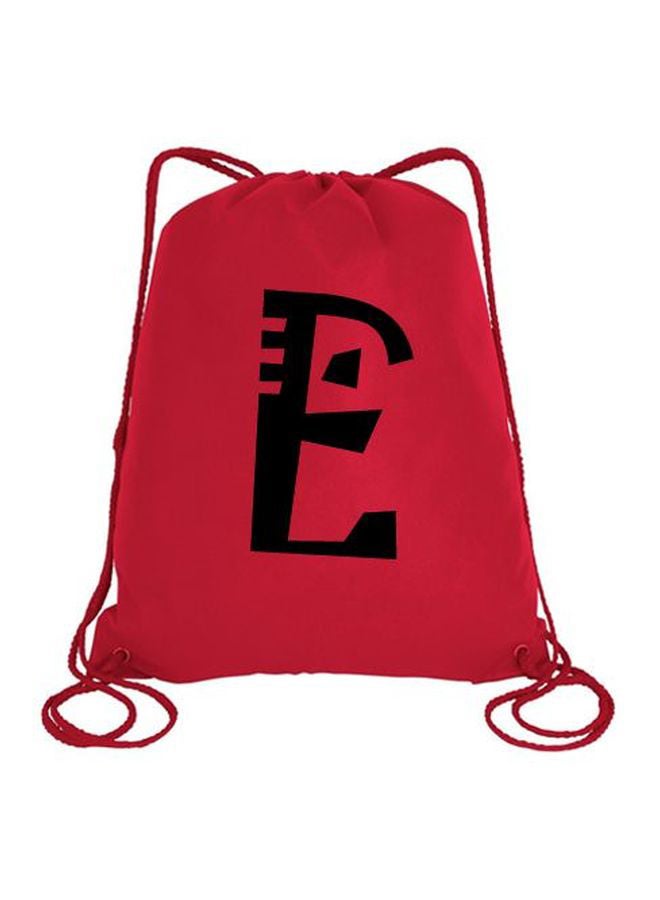 إمبريس حقيبة الظهر جوكر برباط ومطبوع عليها حرف E أحمر وأسود