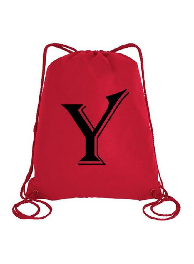 إمبريس حقيبة ظهر برباط مطبوع عليها حرف Y بخط ألجريان أحمر وأسود