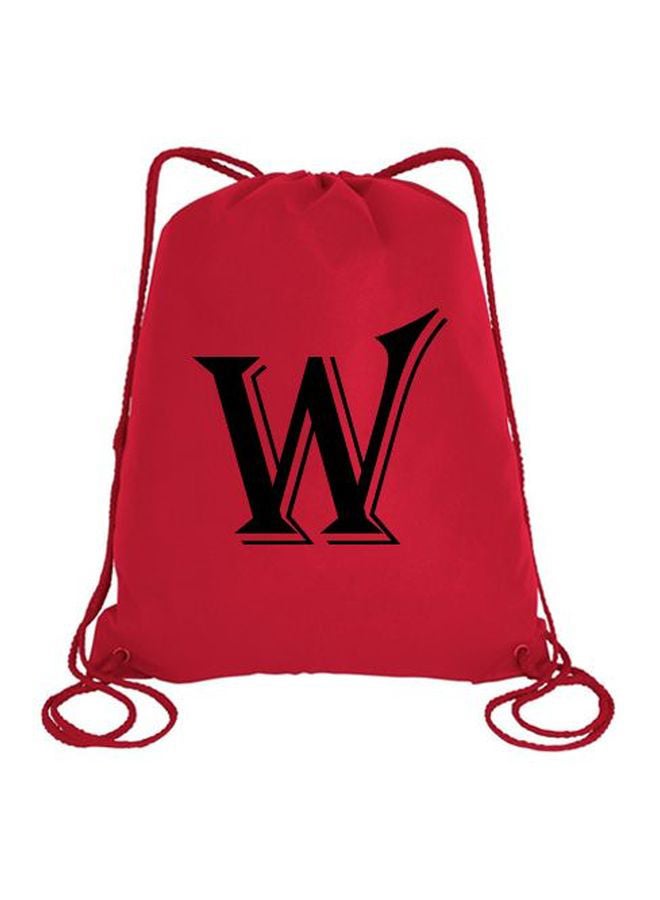 إمبريس حقيبة الظهر ألجريان برباط ومطبوع عليها حرف W أحمر وأسود