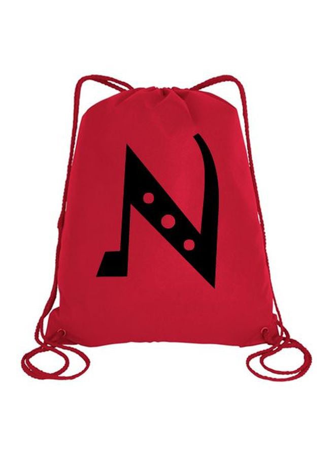 إمبريس حقيبة ظهر رياضية مطبوع عليها حرف N بخط جوكر أحمر وأسود