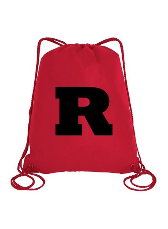 إمبريس حقيبة ظهر رياضية مطبوع عليها حرف R بخط روكويل أحمر وأسود